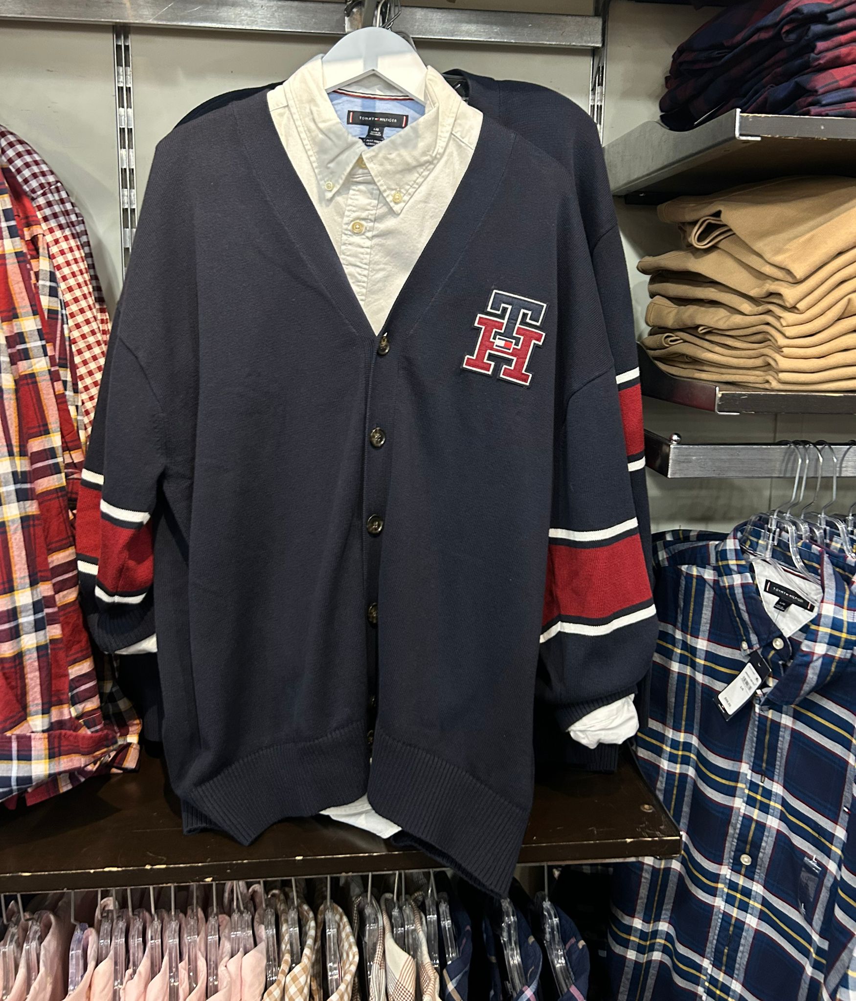 Tommy Hilfiger MENS' TH Monogram Logo Cardigan