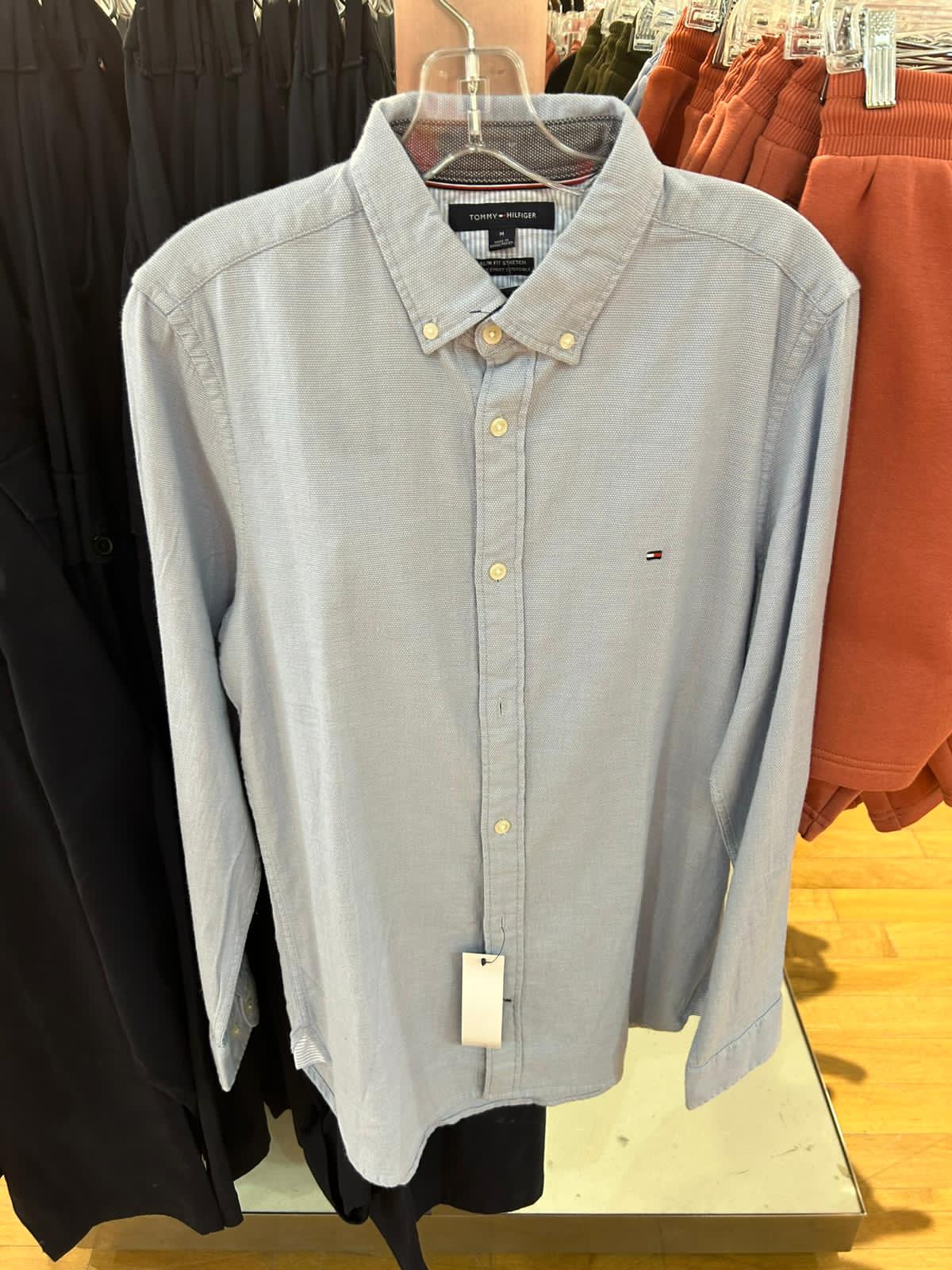 TOMMY HILFIGER Men Regular Fit Shirt with Logo Embroidery /BLUE