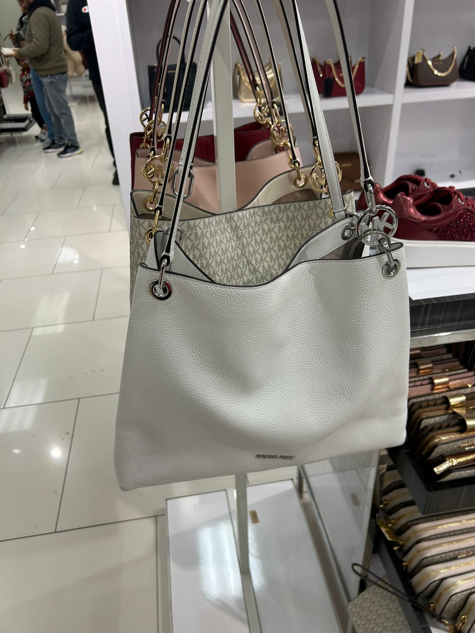 Women's Michael Kors Christina Large Pebbled Leather Shoulder Bag