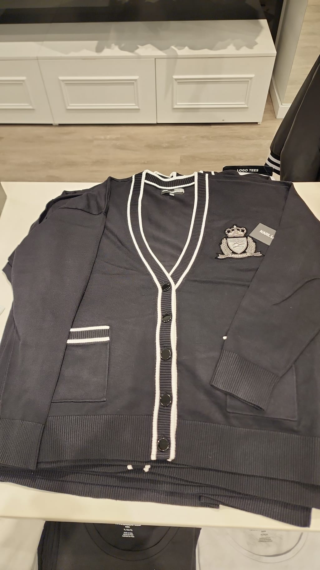 Karl Lagerfeld Women's VARSITY CARDIGAN WITH PATCH