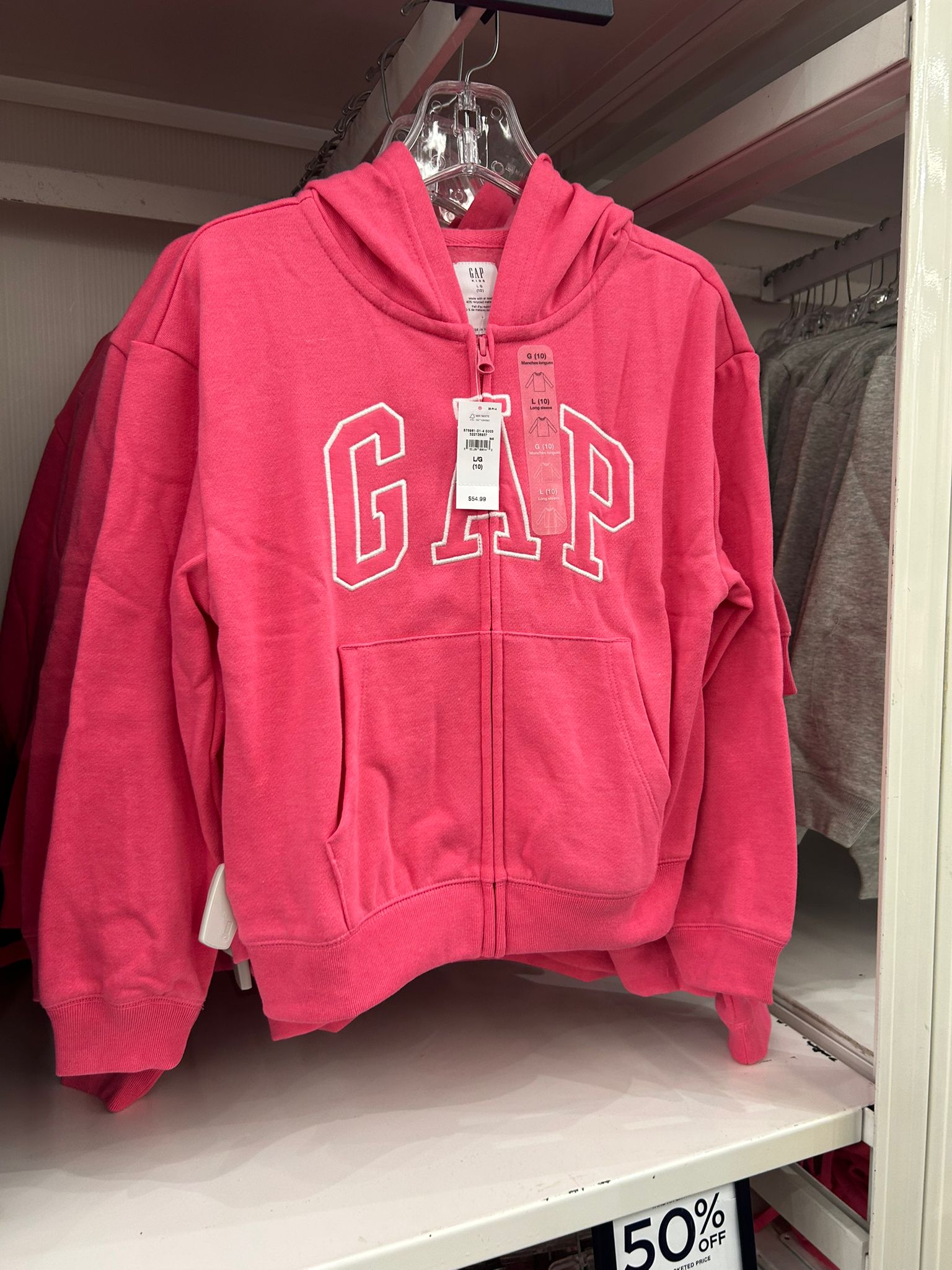 Girls Gap Purple Relaxed Gap Logo Zip Hoodie Pink Jubilee Neon