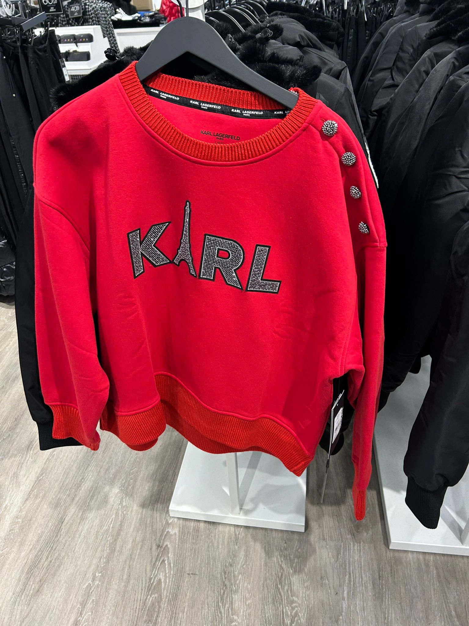 KARL WOMENS' LOGO SWEATSHIRT WITH BUTTONS