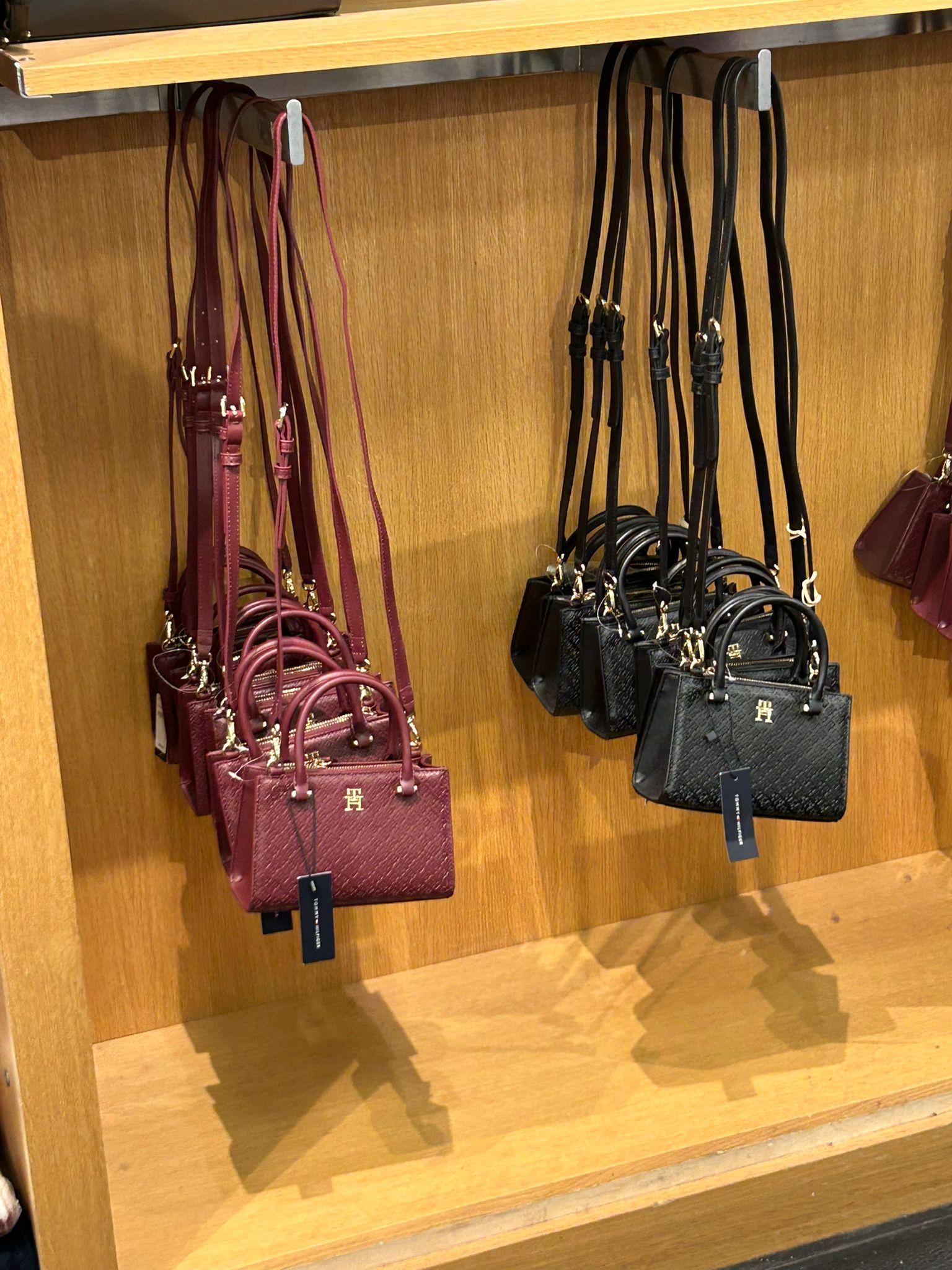 Womens' Tommy Monogram Embossed Small Tote raspberry truffle