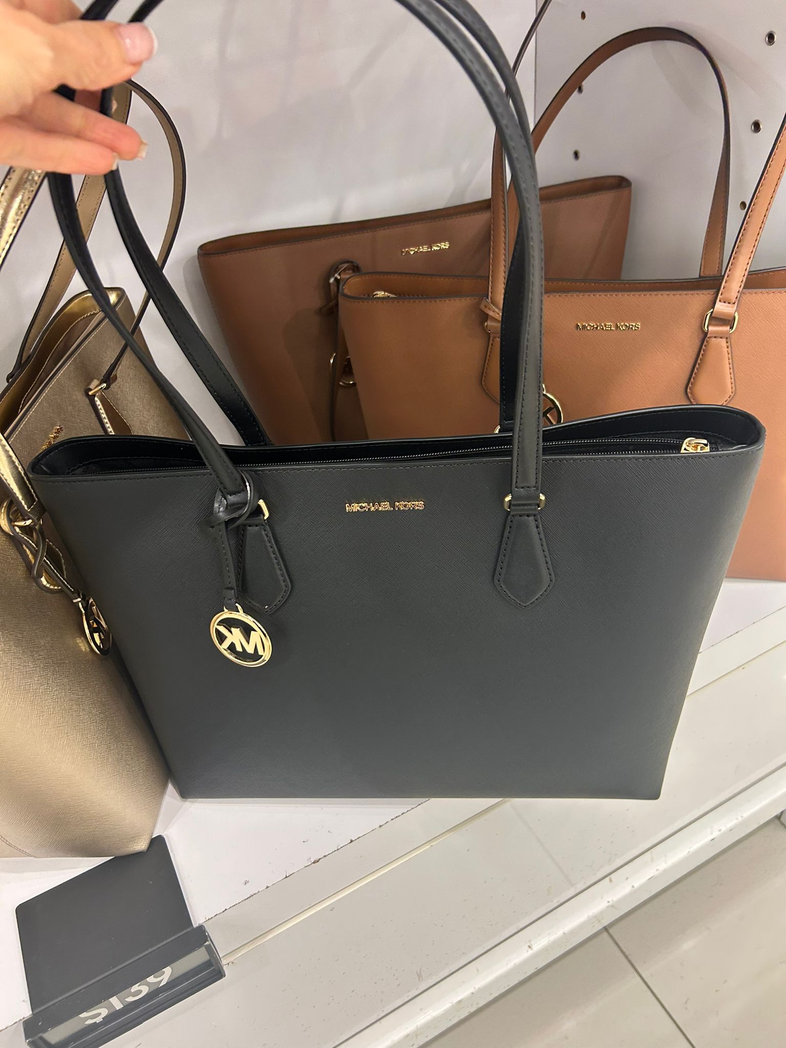 Women's Michael Kors Sheila Large Metallic Tote Bag