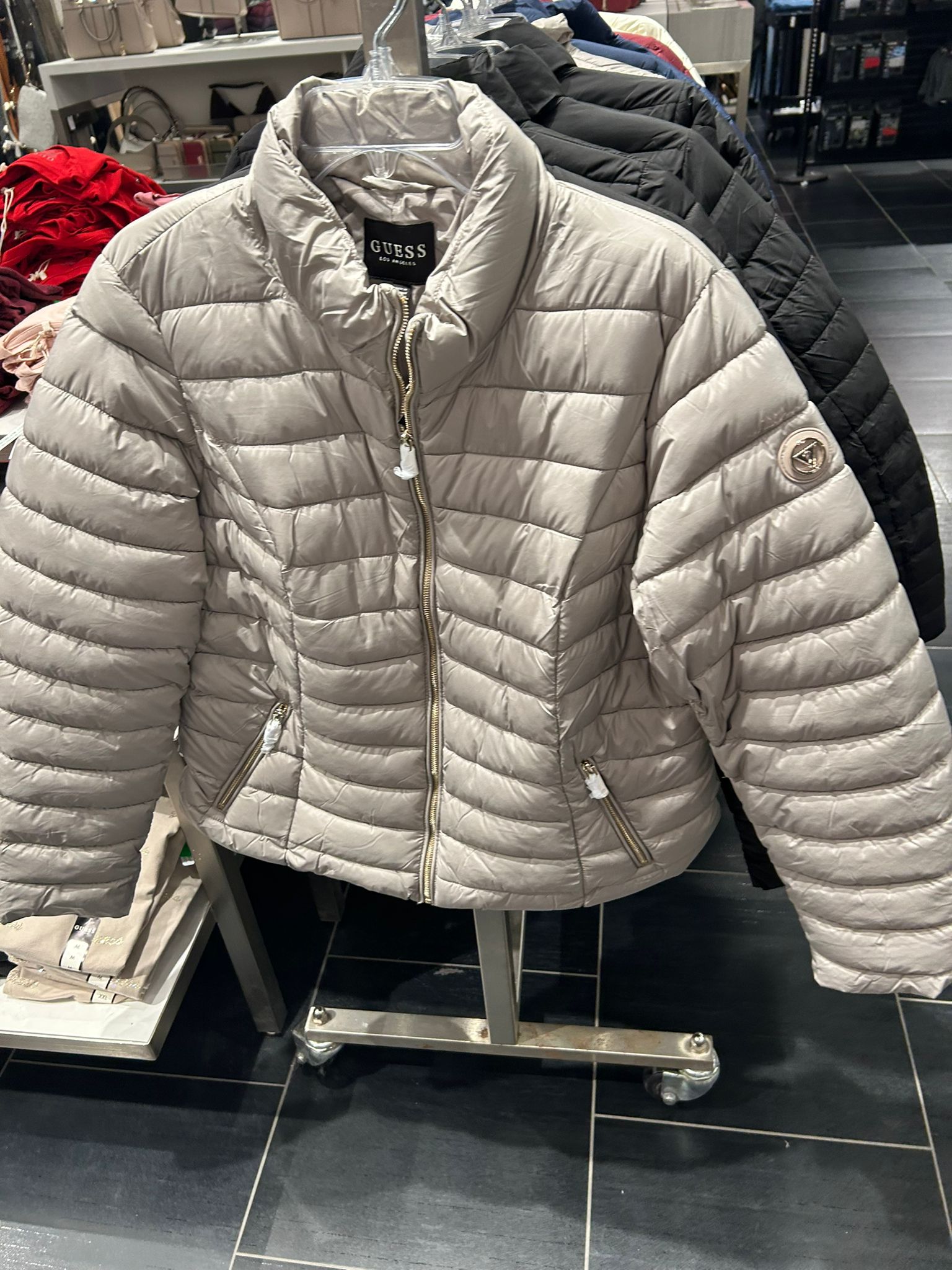 Guess WOMENS' Zalcon Puffer Jacket Gray