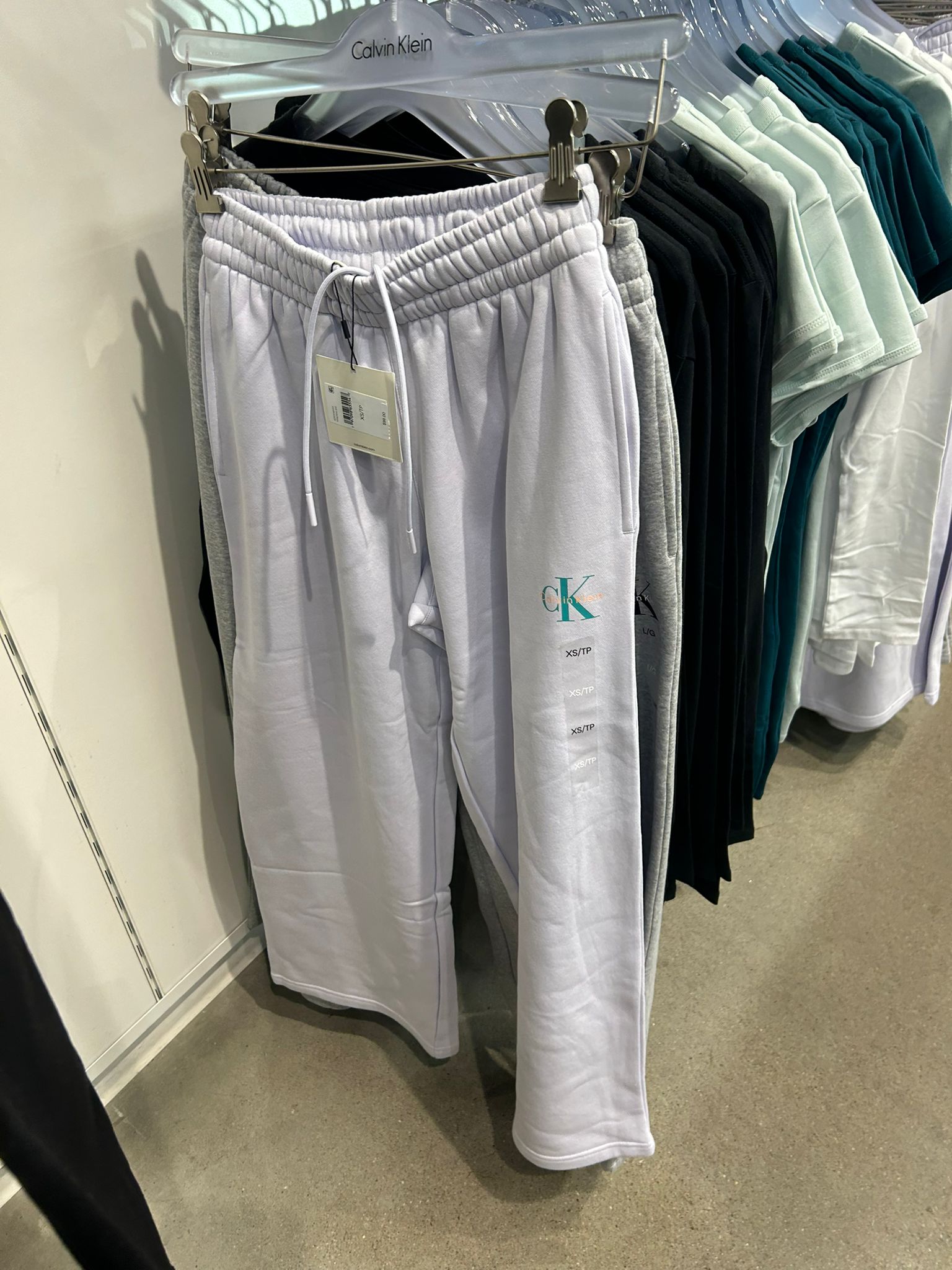 Calvin Klein Womens' Monogram Logo Fleece Wide Leg Sweatpants Lacey Lilac