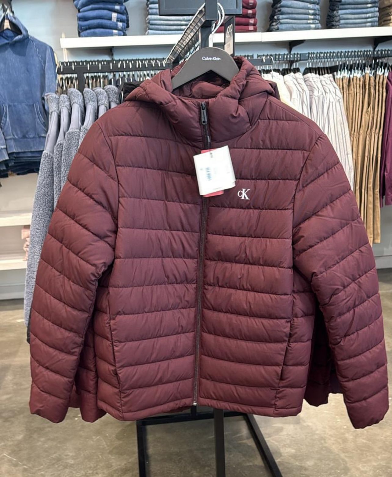 Calvin Klein Mens' Ripstop Packable Puffer Jacket Moroccan Brown