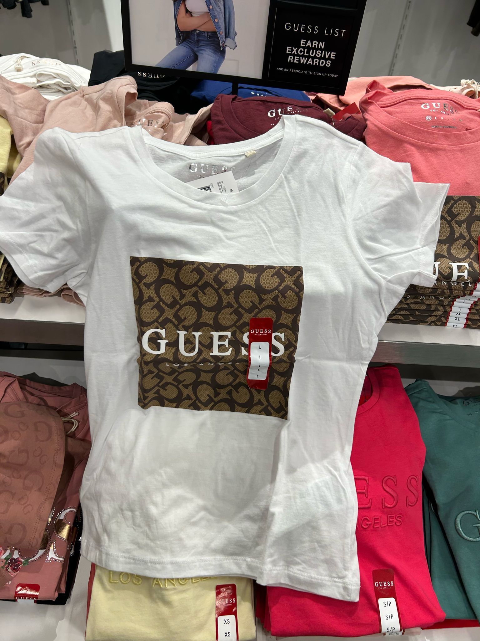 WOMEN GUESS Orley Logo Tee/WHITE