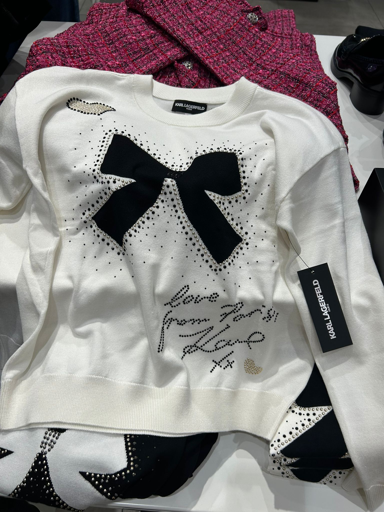 Karl Lagerfeld Paris Womens' WHIMSY BOW SWEATER