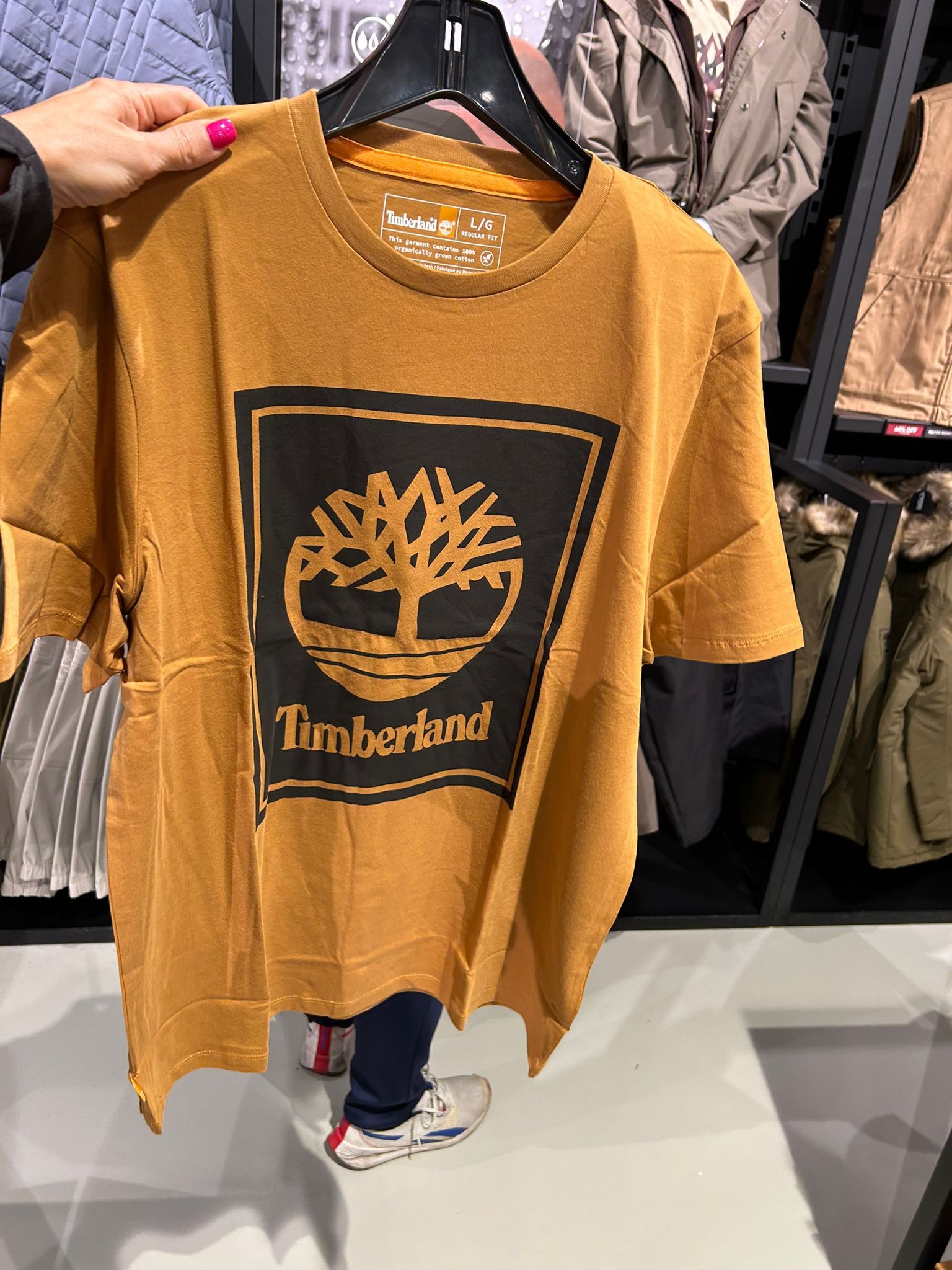 Mens Timberland Stacked Logo Tee / Wheat Boot/Black
