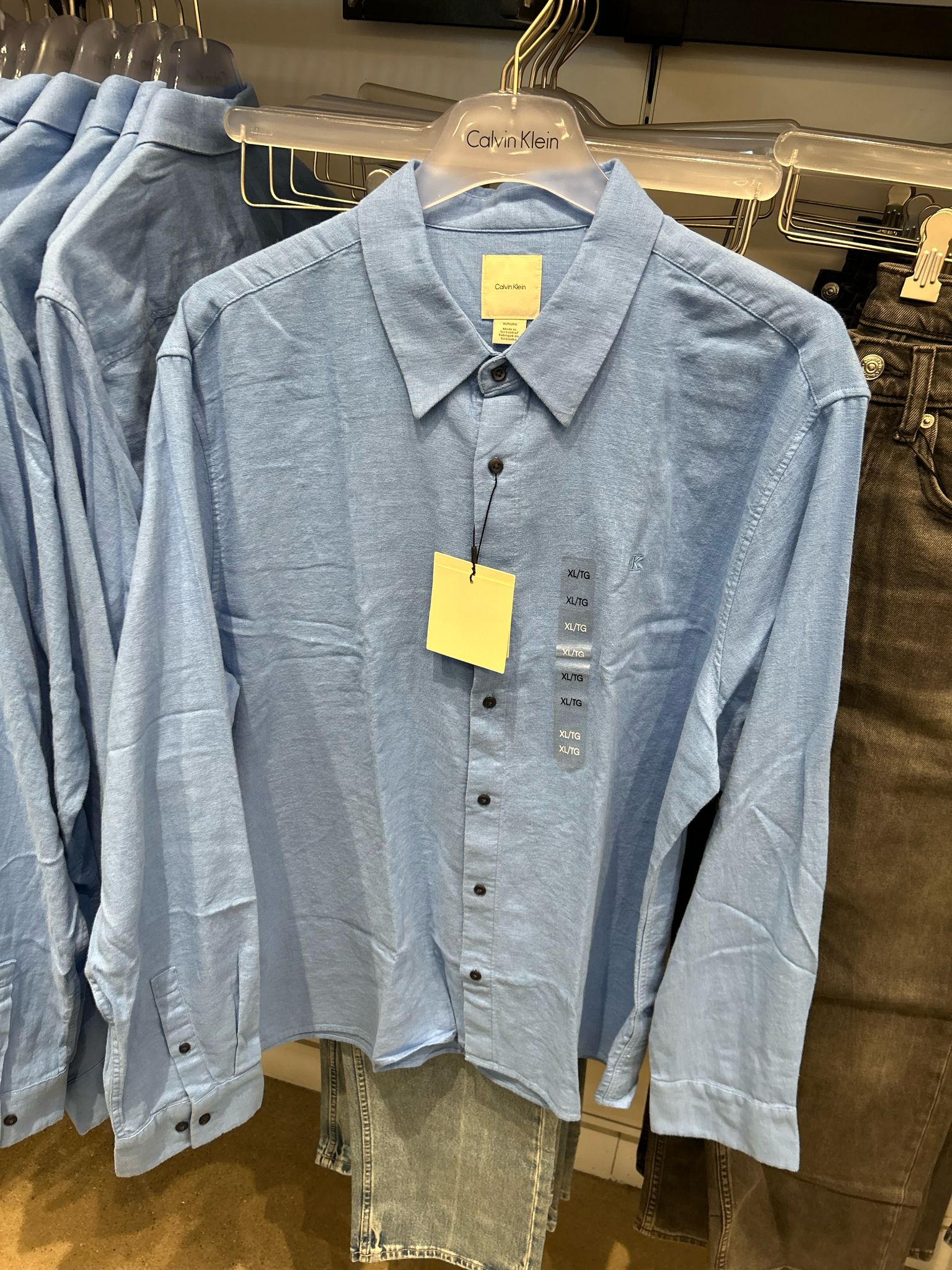 Calvin Klein Mens' Linen Blend Shirt