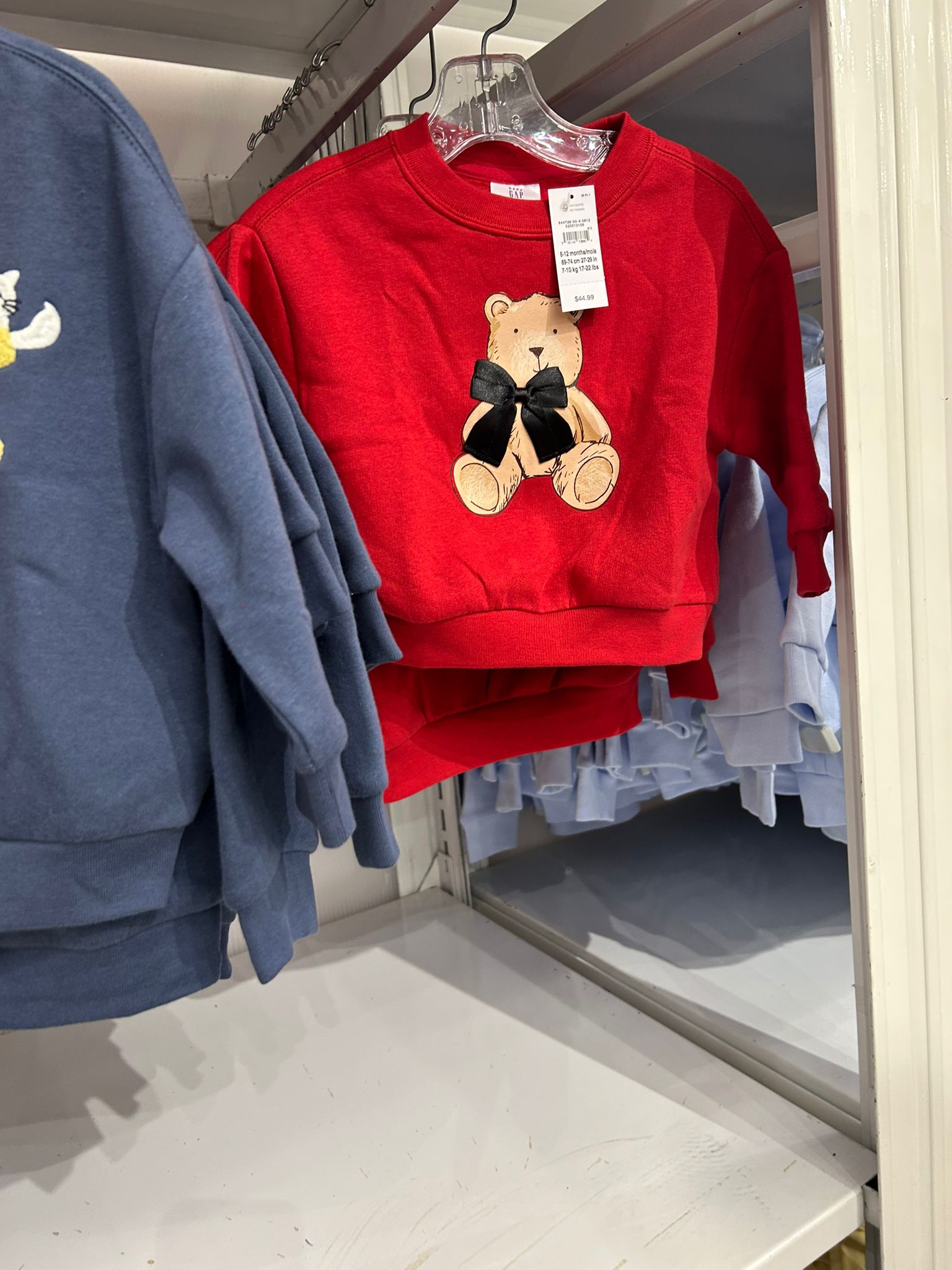 Gap BabyGirl Oversized Graphic Sweatshirt Modern Red Bear