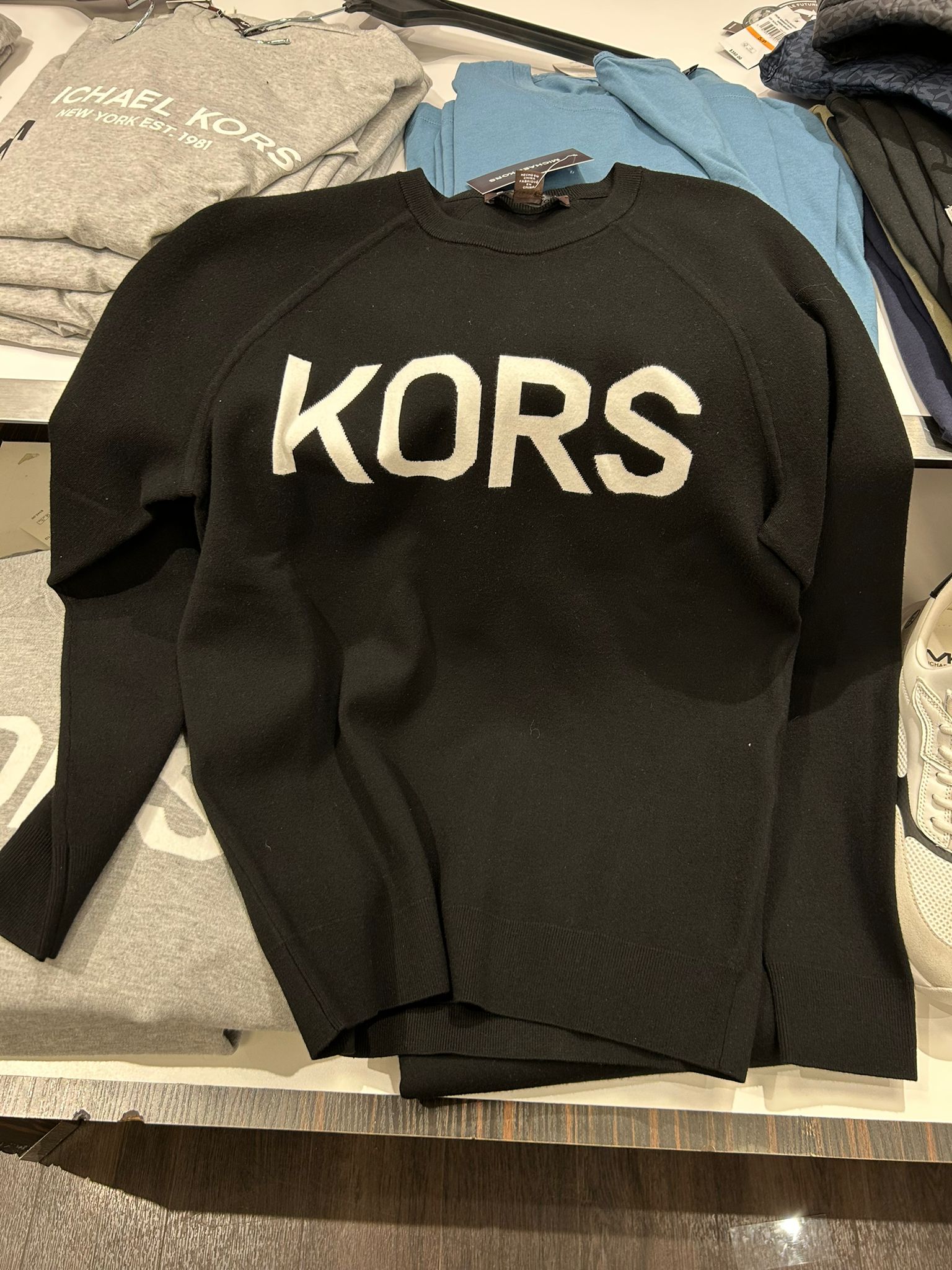 Mens' Michael Kors KORS Stretch Knit Sweater BLACK