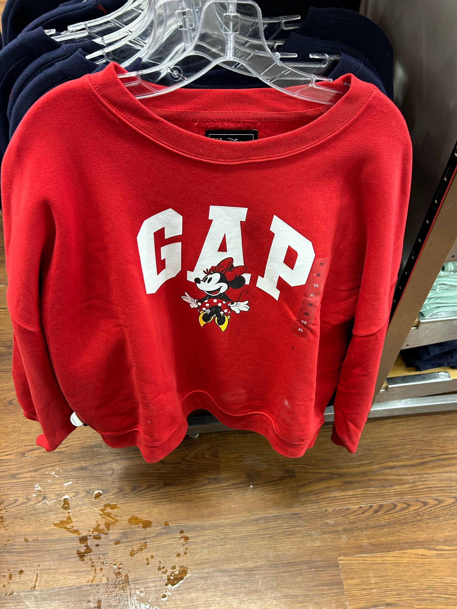 Women Gap × Disney Minnie Mouse Oversized Gap Logo Sweatshirt/Red