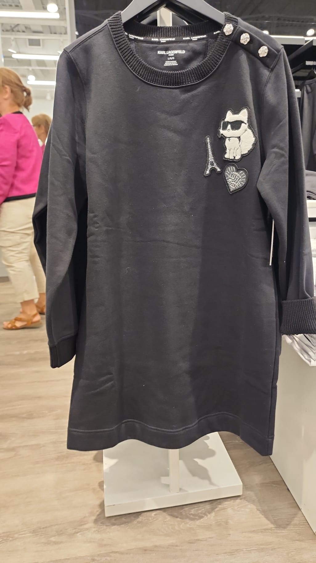 Karl Lagerfeld Women's PATCH SWEATSHIRT DRESS