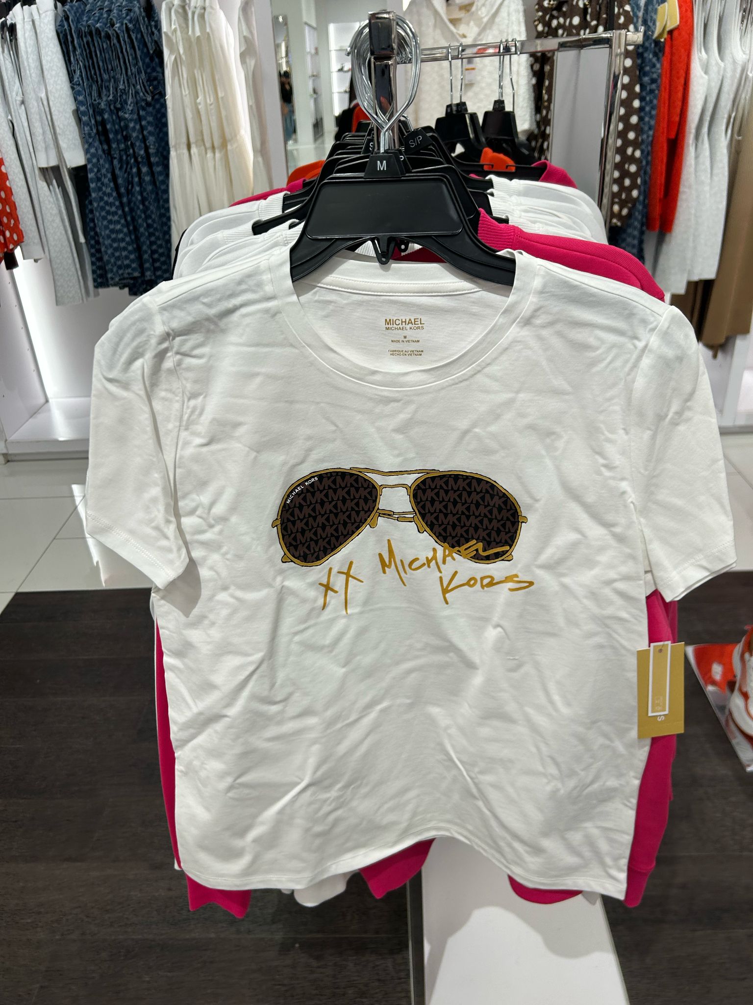 Michael Kors logo aviator print organic cotton t-shirt - white