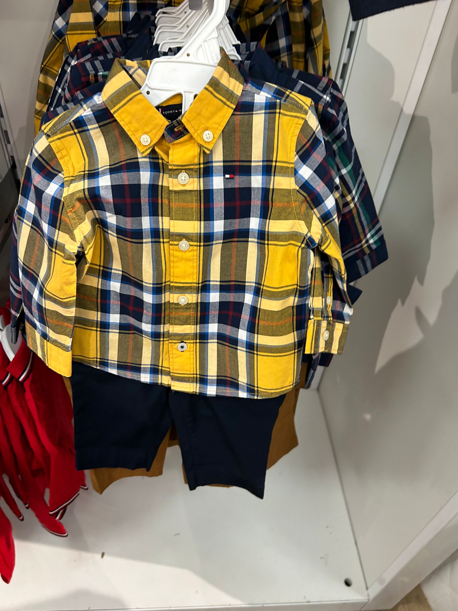 Baby Boys' Tommy Plaid Shirt and Pant Set