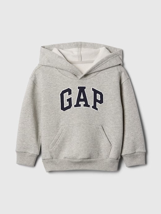 BabyBOY Gap Relaxed Logo Hoodie Gray And White Marl