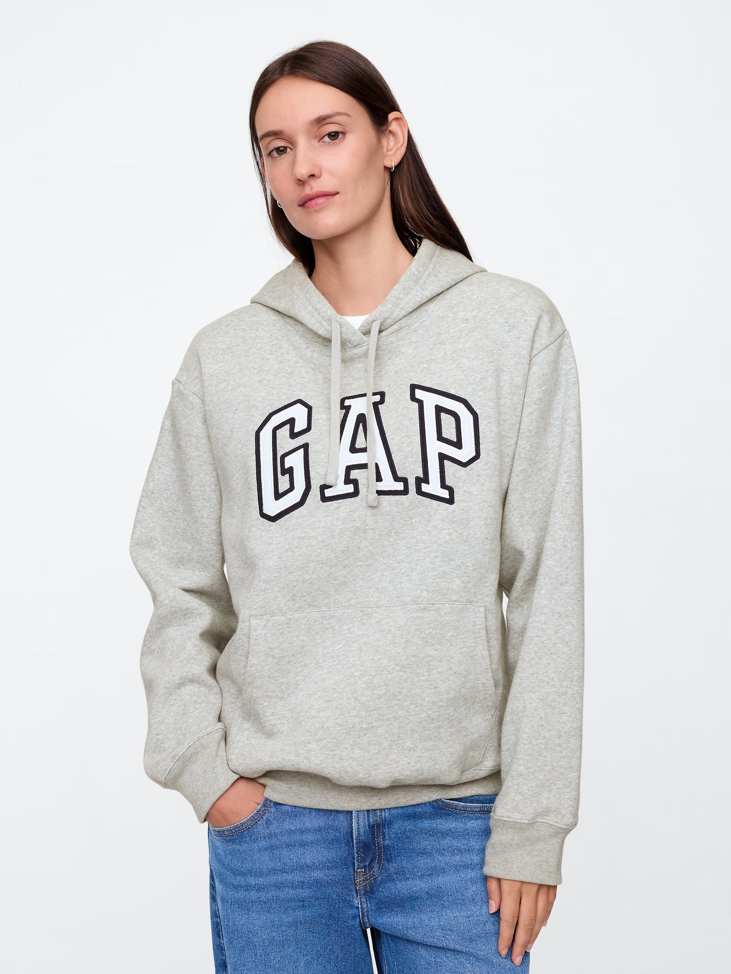 Women Gap Logo Hoodie/GREY