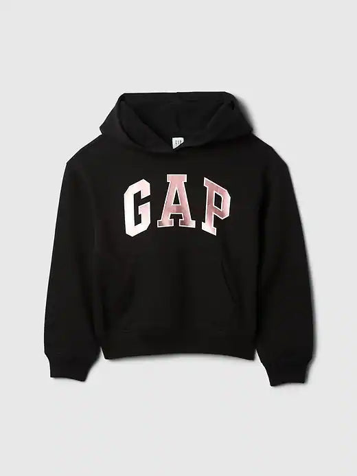 Gap Girls Relaxed Gap Logo Hoodie Black