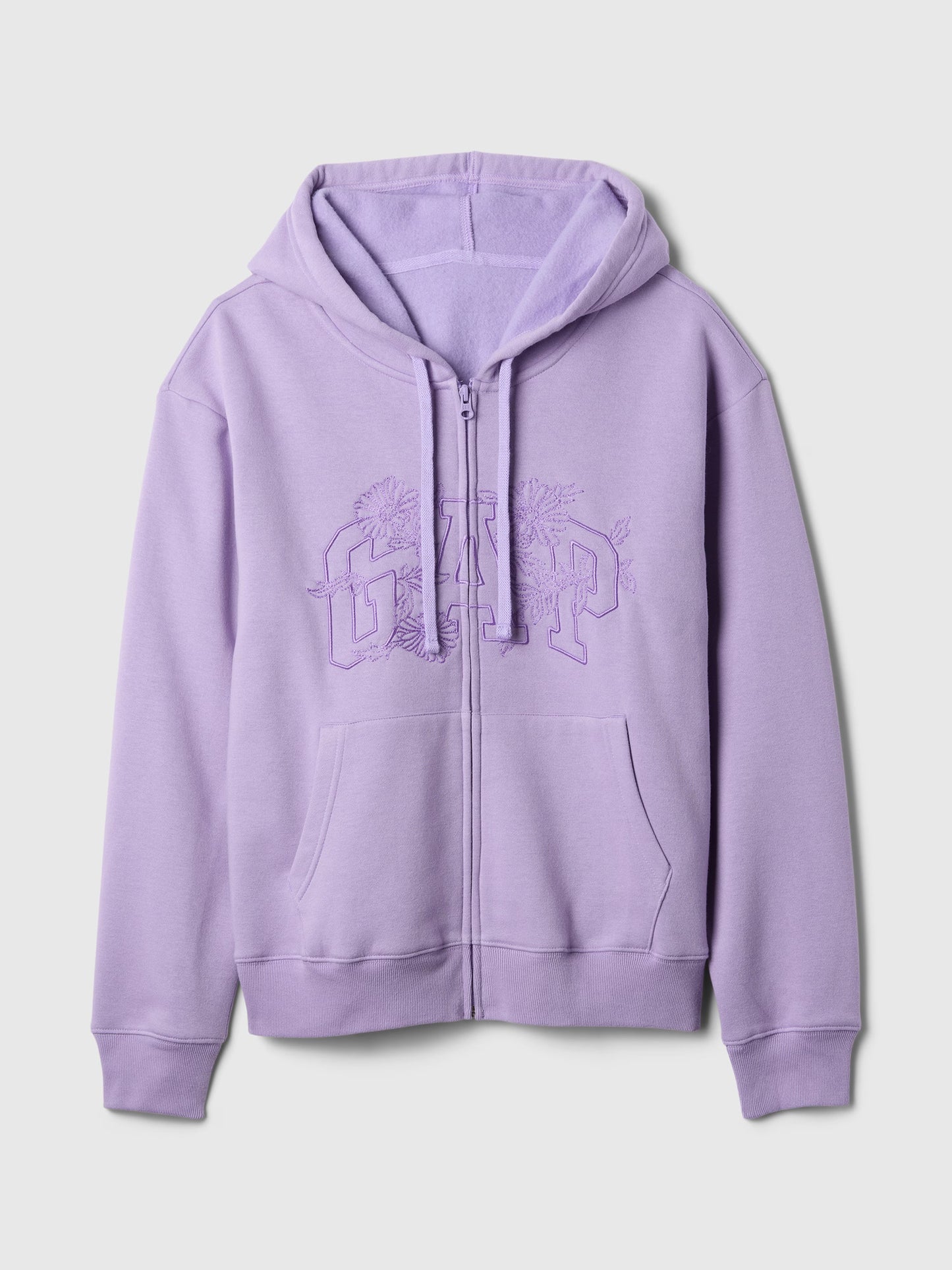 WOMENS' GAP Relaxed Gap Logo Zip Hoodie-warm purple violet