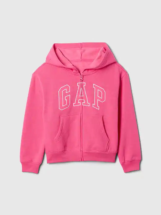 Girls Gap Purple Relaxed Gap Logo Zip Hoodie Pink Jubilee Neon