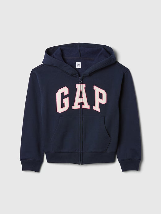 GapGirls Arch Logo Zip Hoodie Tapestry Navy