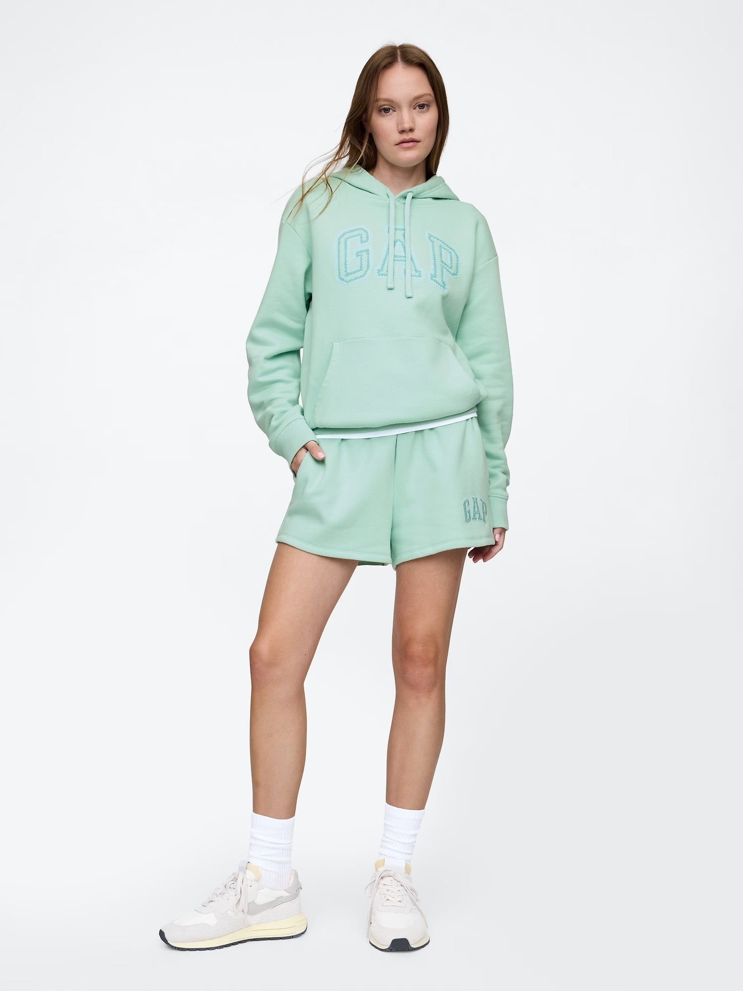 Women Gap Logo Hoodie/aqua glass