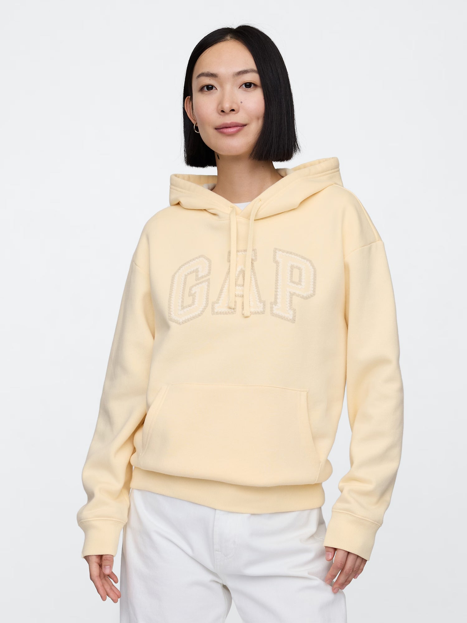 Women Gap Logo Hoodie/vanilla pudding