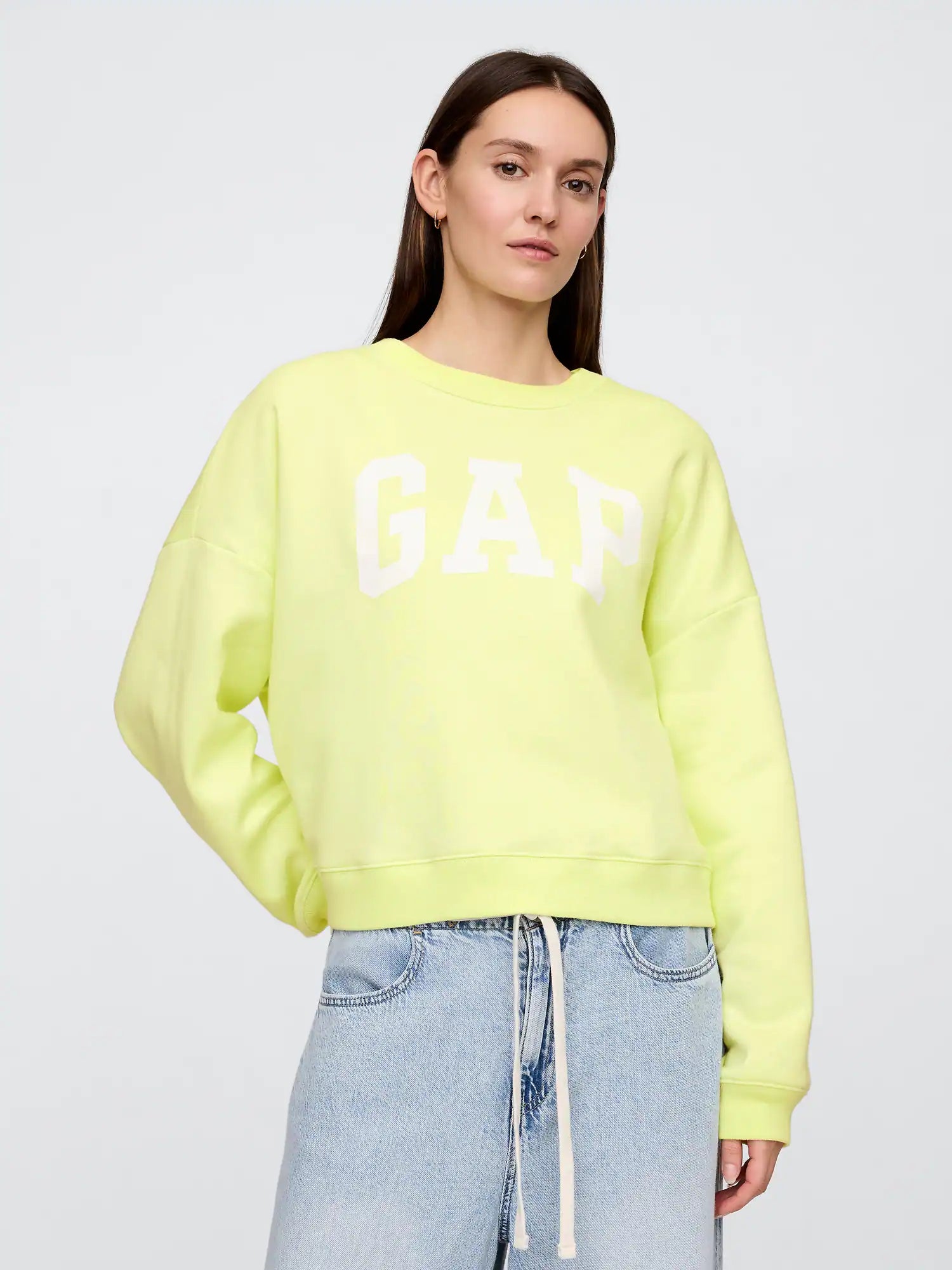 WOMEN Oversized Gap Logo Sweatshirt/ YELLOW