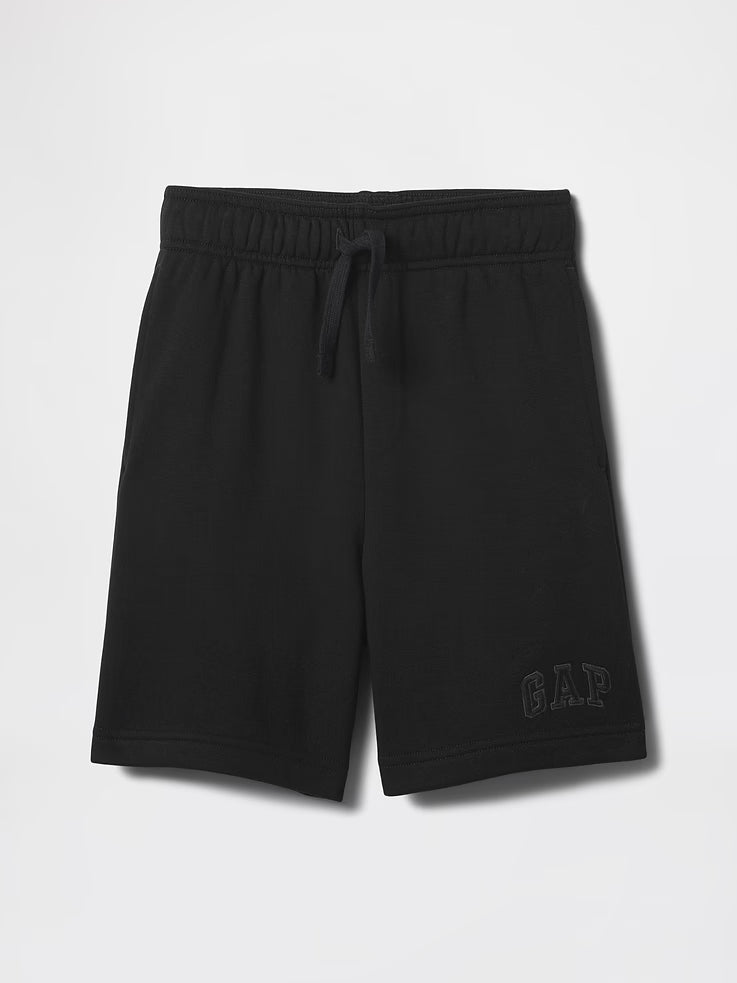 Boys' Relaxed Gap Logo Pull-On Shorts-Black