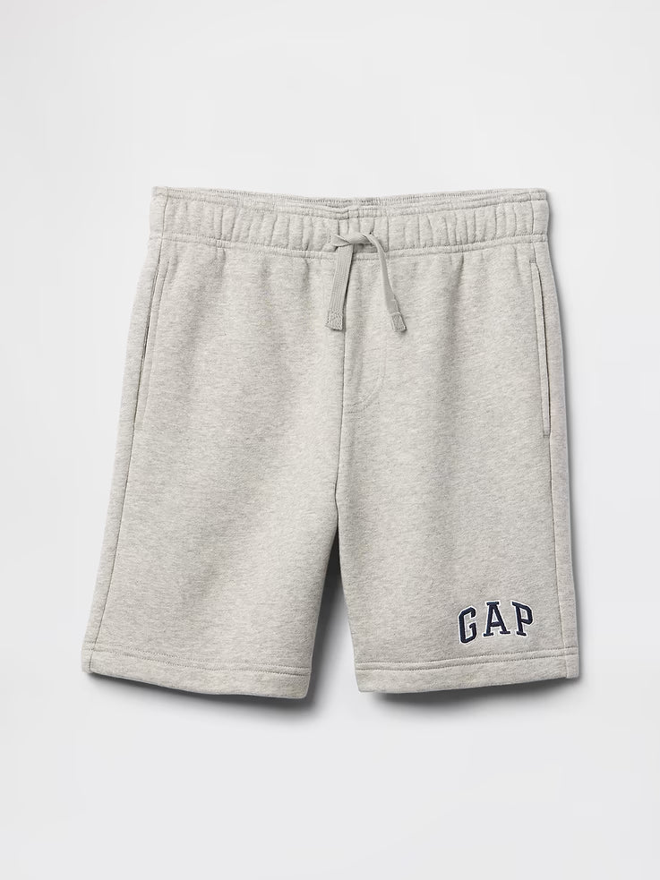 Boys' Relaxed Gap Logo Pull-On Shorts-Light Heather Gray