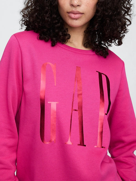 Gap Womens' Relaxed Gap Logo Sweatshirt Bright Fuchsia Pink
