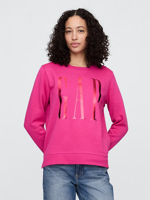 Gap Womens' Relaxed Gap Logo Sweatshirt Bright Fuchsia Pink