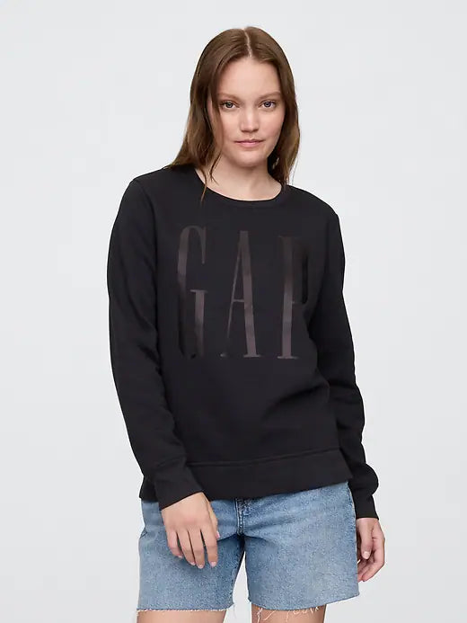 Womens' GAP Relaxed Gap Logo Sweatshirt Bright BLACK