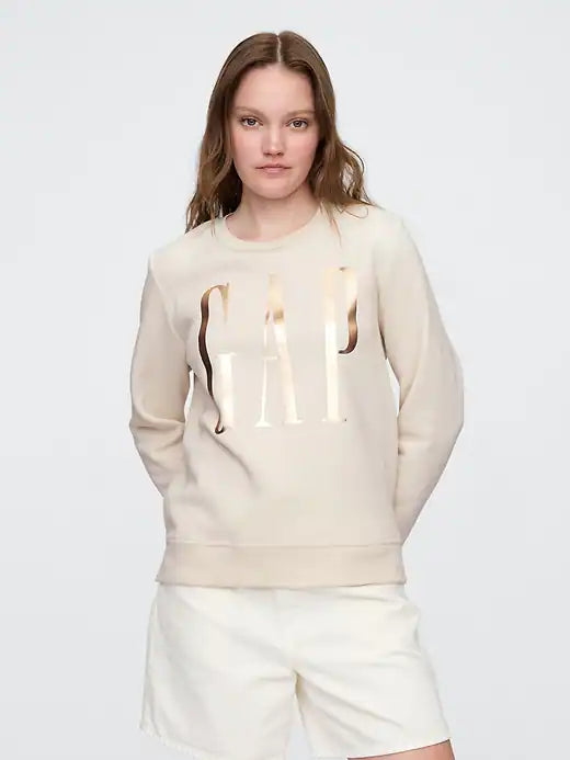 Gap Womens' Relaxed Gap Logo Sweatshirt Tan Chino