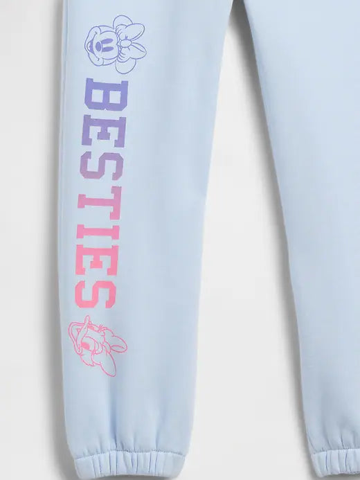 BabyGirl Gap × Disney Relaxed Logo Pull-On Joggers Serene Blue Minnie Mouse Daisy