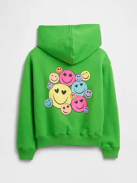 Girls Gap Purple Relaxed Gap Logo Zip Hoodie Apple Green