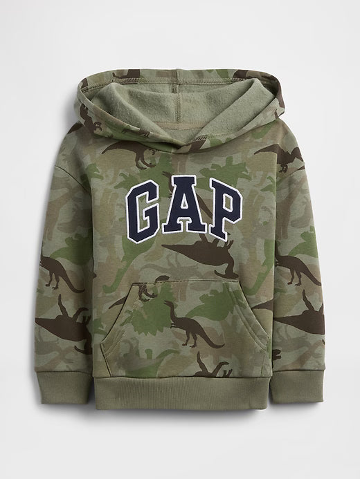 BabyBOY Gap Relaxed Logo Hoodie Mesculen Green Dinosaurs