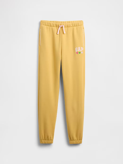 GapGirls Relaxed Gap Logo Joggers French Almond Yellow