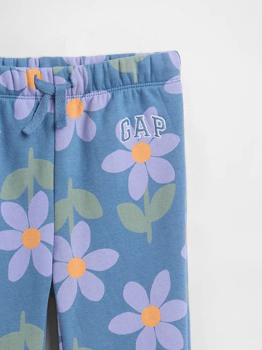 BabyGirl Gap × Disney Relaxed Logo Pull-On Joggers Cornflower Blue Flowers