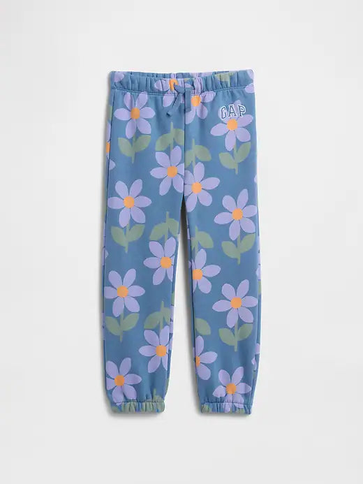 BabyGirl Gap × Disney Relaxed Logo Pull-On Joggers Cornflower Blue Flowers