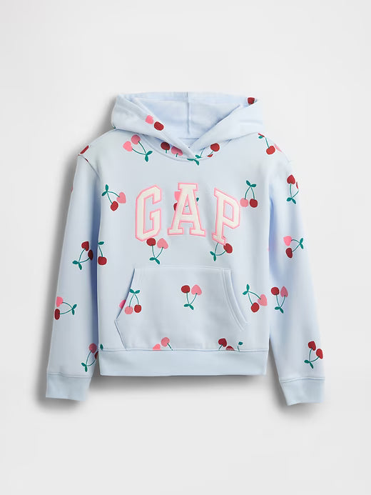 Gap Girls Relaxed Gap Logo Hoodie Cherry Print