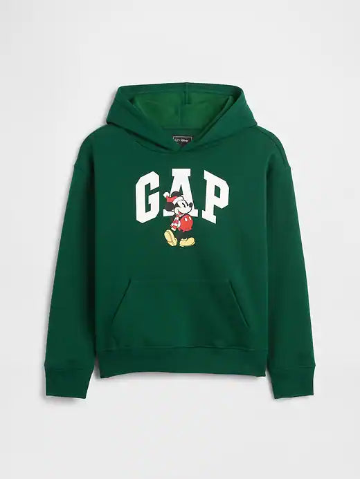GapKids × Disney Mickey Mouse Relaxed Logo Hoodie Disney Family Evergreen Santa