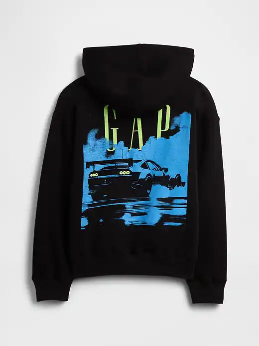 GapBoys Relaxed Gap Graphic Hoodie Black