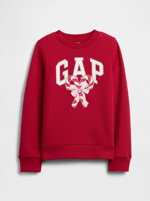 Girls Gap Graphic Sweatshirt Candy Cane