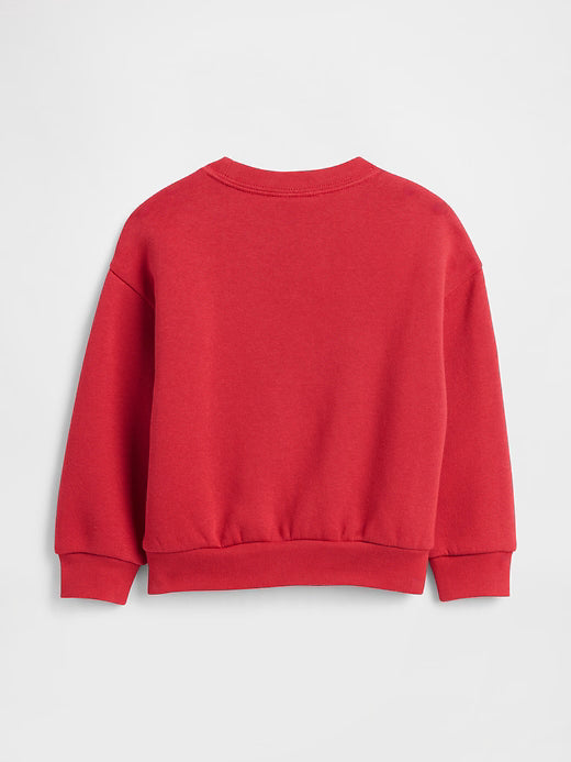Gap BabyGirl Oversized Graphic Sweatshirt Modern Red Bear