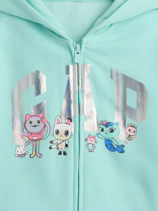 Gap BabyGirl | Gabby's Dollhouse Logo Zip Hoodie  Surf Spray Blue