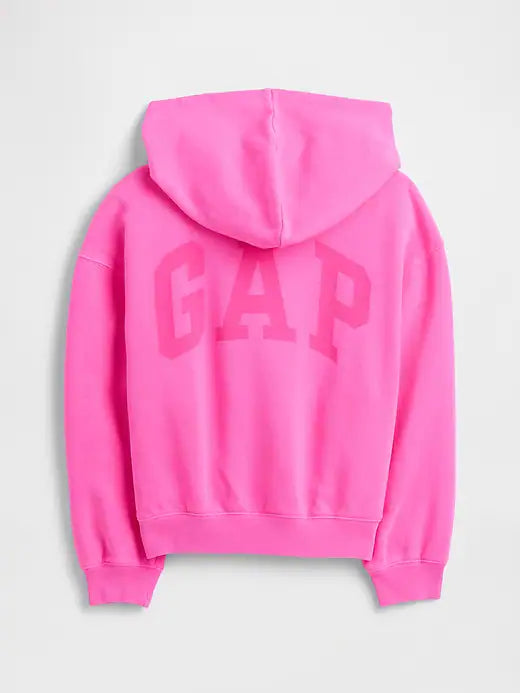 Girls Gap Purple Relaxed Gap Logo Zip Hoodie Standout Pink