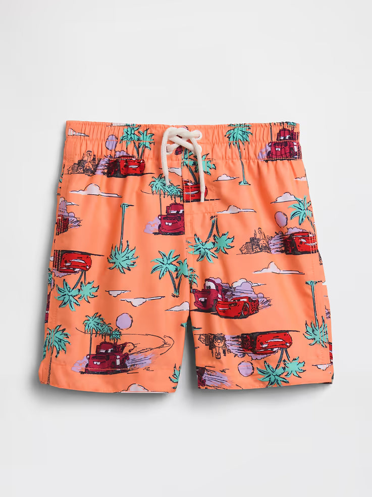 babyGap × Disney Swim Trunks-Orange Kiss Neon Cars